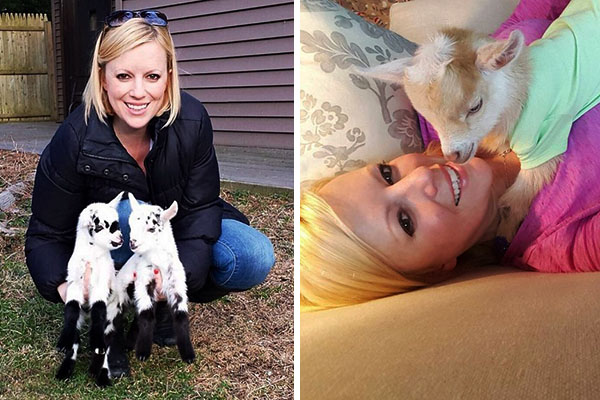 Mulher abandona carreira de sucesso em Nova York para cuidar de filhotes órfãos de cabra e outros animais