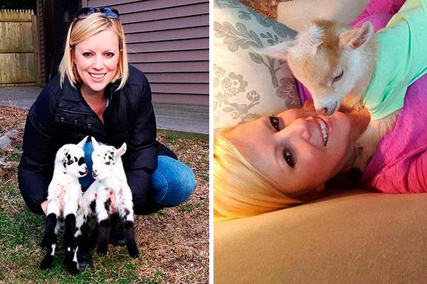 Mulher abandona carreira de sucesso em Nova York para cuidar de filhotes órfãos de cabra e outros animais