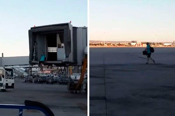 Em vídeo, passageiro se desespera ao perder voo, invade pista de aeroporto e corre para aeronave