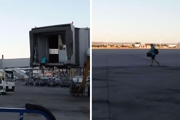 Em vídeo, passageiro se desespera ao perder voo, invade pista de aeroporto e corre para aeronave