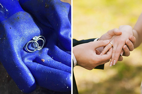 Após perder aliança de casamento com diamantes, mulher encontra joia em busca pelo lixão