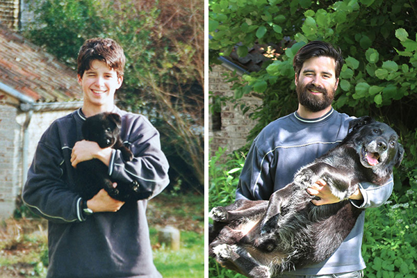 Homem recria foto com cachorro para se despedir de mascote com câncer
