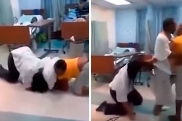 Em vídeo, paciente separa briga entre mulher e amante após visita inesperada ao hospital