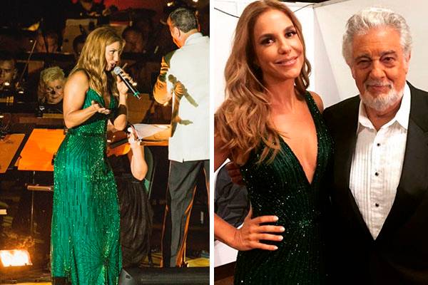 Após queda do tenor Plácido Domingo, Ivete Sangalo tranquiliza público com brincadeira inusitada