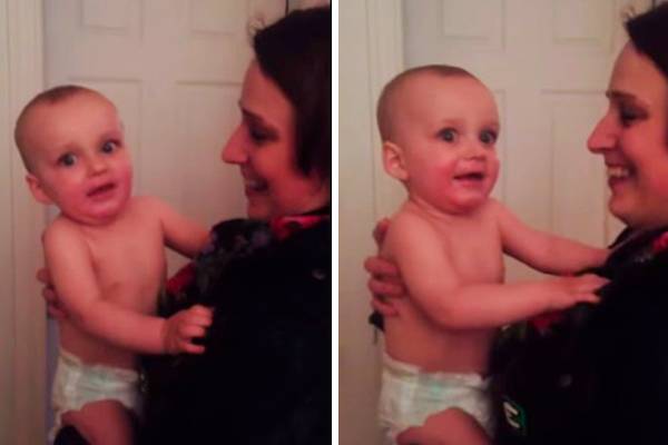 Bebê fica completamente confuso ao conhecer irmã gêmea de sua mãe em vídeo fofo