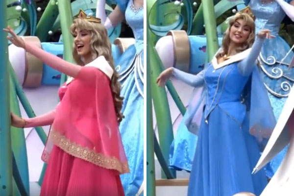 Vídeo do Facebook que mostra vestido da Princesa Aurora mudando de cor na Disney não é tão mágico assim