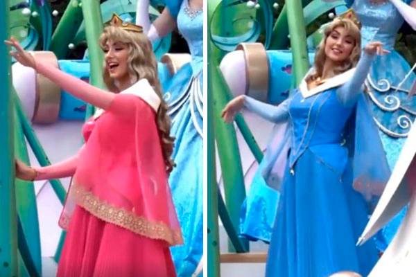 Vídeo do Facebook que mostra vestido da Princesa Aurora mudando de cor na Disney não é tão mágico assim