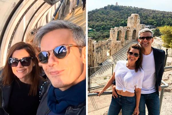 De férias na Grécia, Flávia Alessandra e Otaviano Costa publicam fotos “sensuais” do passeio na Europa