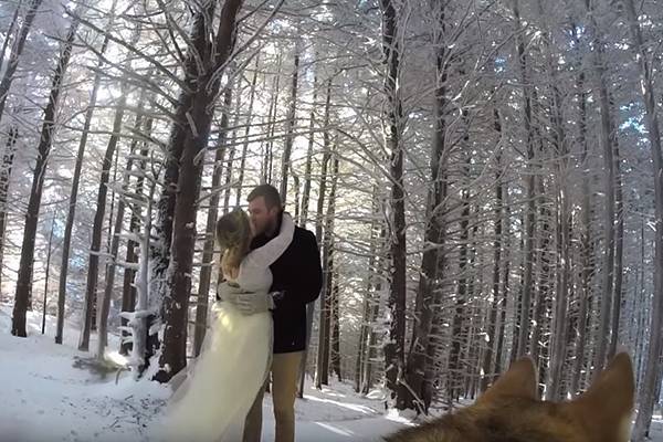 Cachorro registra casamento de seus donos com ajuda de GoPro e resultado é incrível
