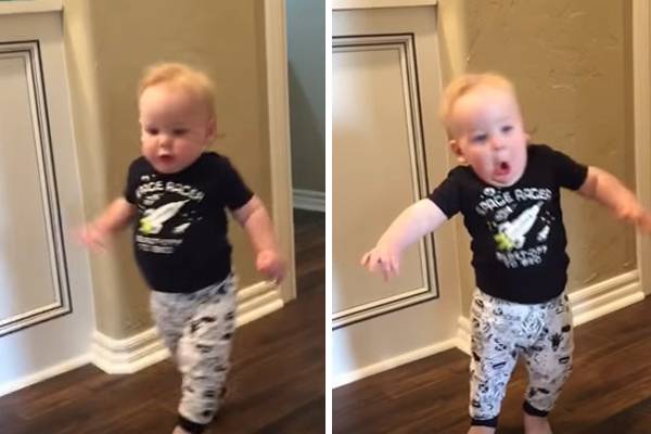 Garotinho toma susto ao ouvir seu avô imitando um leão e vídeo faz sucesso na web