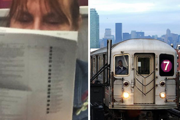 Em clique curioso, mulher é flagrada no metrô lendo comentários do Facebook que ela imprimiu