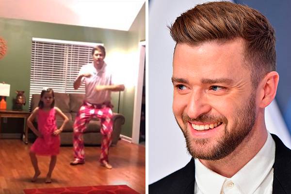 Pai e filha fazem fofa coreografia para a nova música de Justin Timberlake e vídeo faz sucesso na internet 