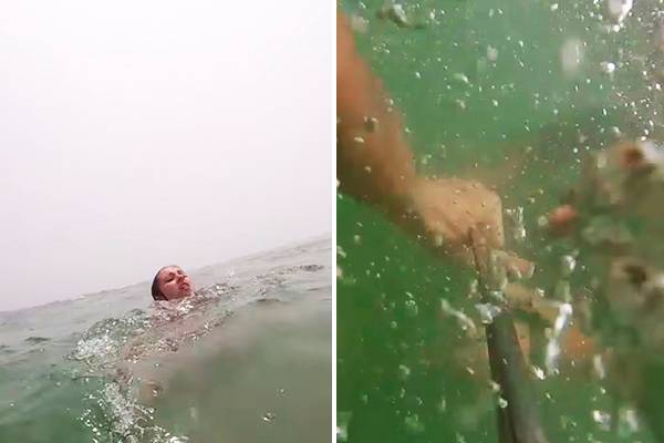 Garotas é salva por seu “pau de selfie” em vídeo assustador