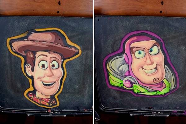 Rapaz faz desenhos inacreditáveis usando apenas massa de panqueca