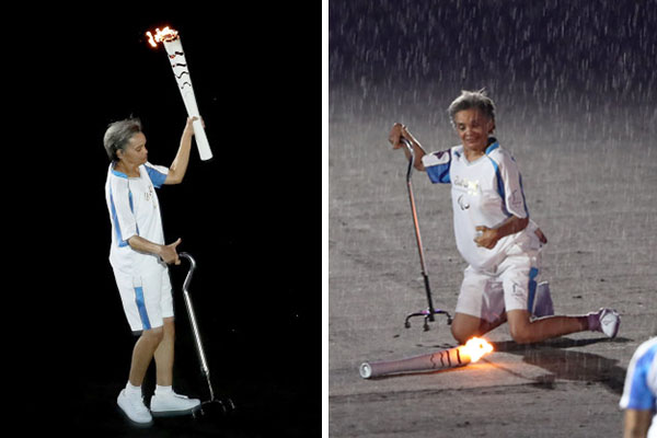 Márcia Malsar protagonizou o momento mais emocionante da abertura da Paralímpiada
