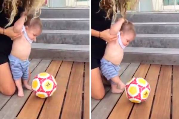 Tal pai, tal filho: Shakira publica vídeo do filho mais novo chutando bola aos seis meses de idade