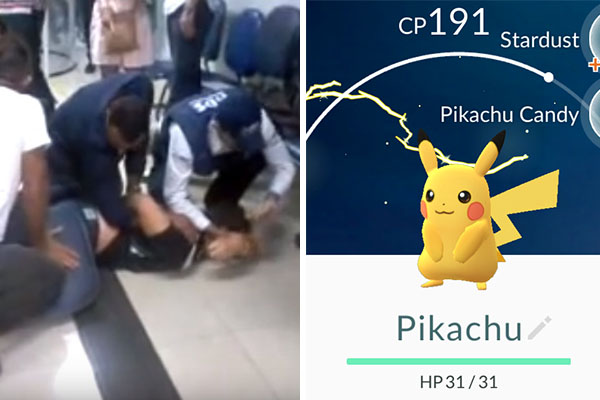 Brasileiro é contido por seguranças após entrar gritando por “Pokémon” em agência bancária