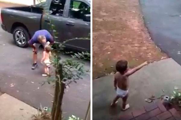 Fofíssimo garotinho não consegue de despedir do pai em vídeo que já foi visto mais de 35 milhões de vezes