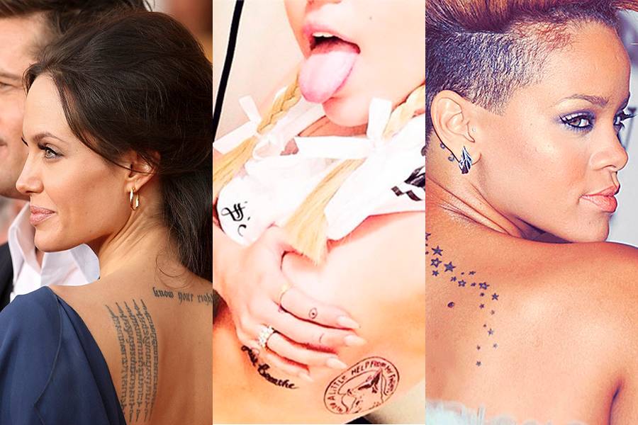 20 artistas internacionais que não acertaram na hora de escolher o desenho ou a frase de sua tatuagem