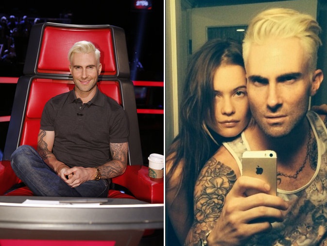 Adam Levine, eleito o homem mais sexy do mundo em 2013, muda o visual e fica loiro