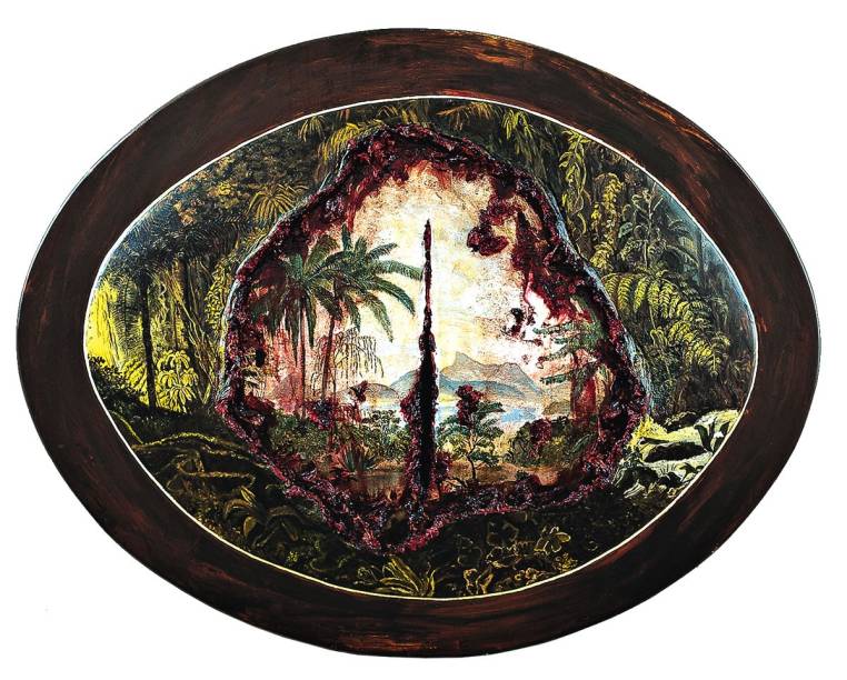 Paisagens, óleo de 1995: pedaços de carne são feitos com poliuretano Paisagens, óleo de 1995: pedaços de carne são feitos com poliuretano