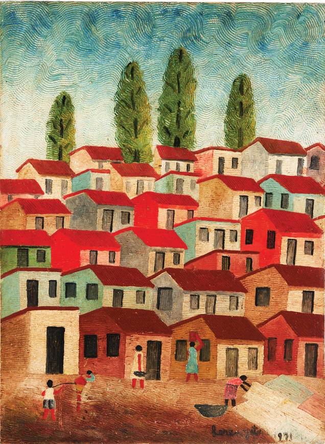 Tela de 1971: periferia de Belo Horizonte, onde o artista morava Tela de 1971: periferia de Belo Horizonte, onde o artista morava