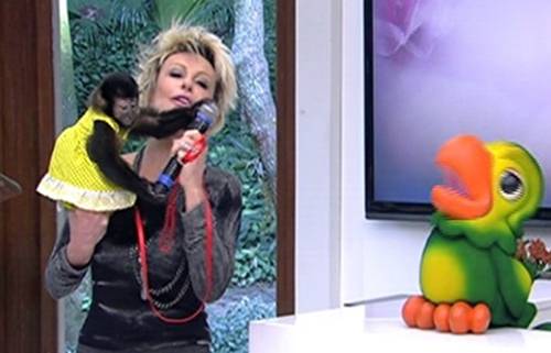 Macaco bate no rosto de Ana Maria Braga, tenta pegar microfone e rouba a cena no “Mais Você”