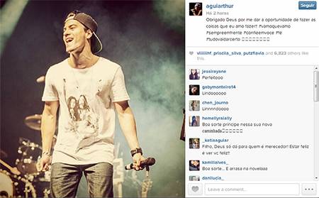 Arthur Aguiar, ex-Rebelde, será par de Bruna Marquezine em novela da Globo