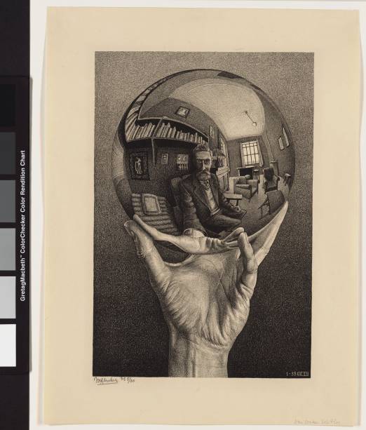 Auto-retrato no Espelho Esférico, de 1950: um dos 95 esplêndidos trabalhos de Escher feitos para desafiar os olhos