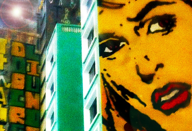 O painel de Daniel Melim na Avenida Prestes Maia