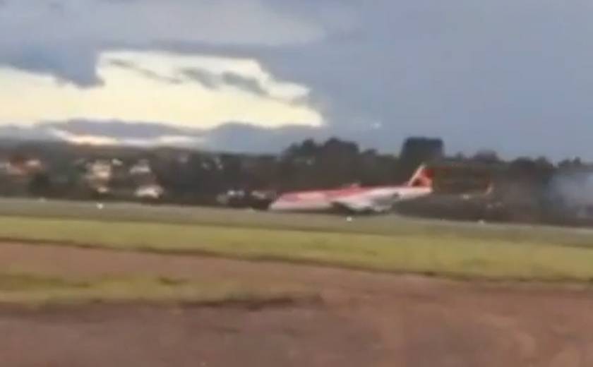 Vídeo mostra momento em que avião da Avianca faz pouso “de barriga” em Brasília; assista