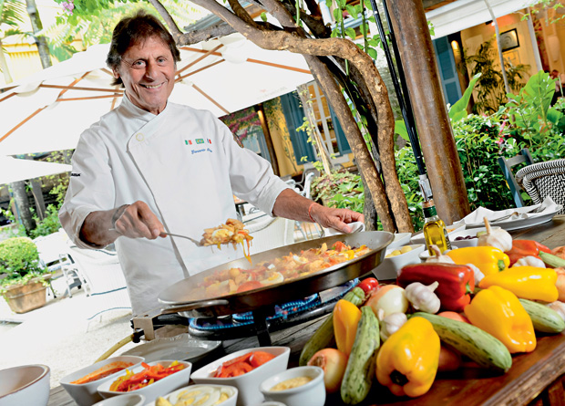 Giancarlo Bolla, do Bar des Arts: o bacalhau com pimentões