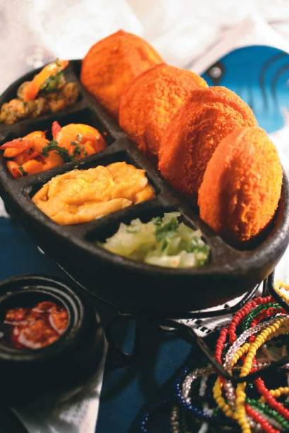 Sugestão de entrada do brasileiro Barra Baiana: porção de acarajé Sugestão de entrada do brasileiro Barra Baiana: porção de acarajé