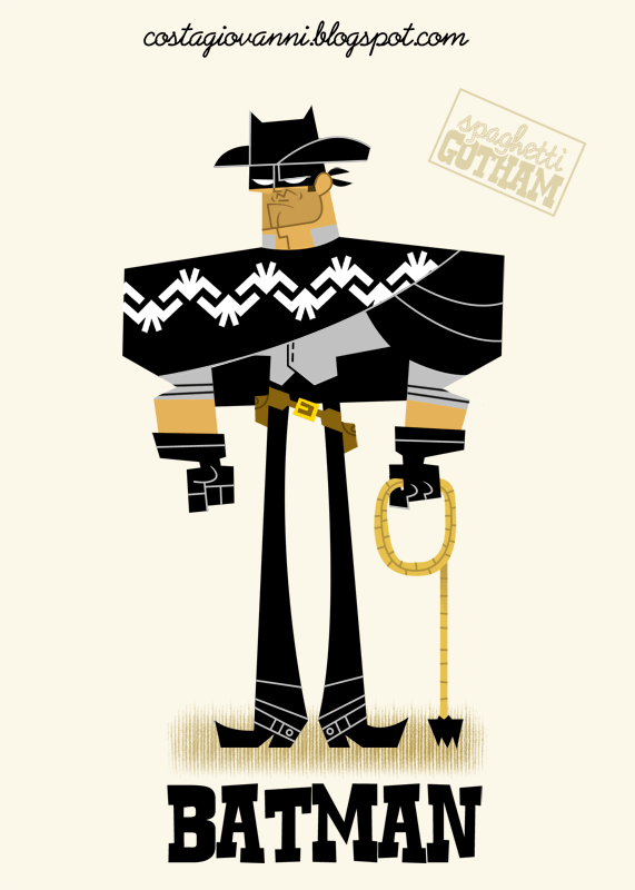 Ilustrações do dia: Batman em versão faroeste-spaghetti