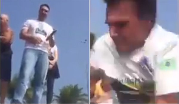 Bolsonaro salta de carro de som, mas reação do público o surpreende e vira piada na web