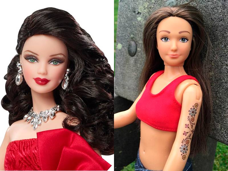“Barbie Normal” possui proporções de uma mulher real e adesivos que simulam tatuagens, espinhas e até estrias