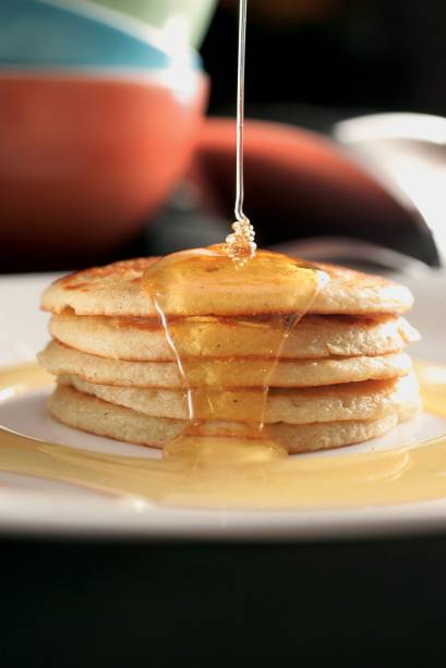 Panquecas: no bufê de café da manhã Panquecas: no bufê de café da manhã