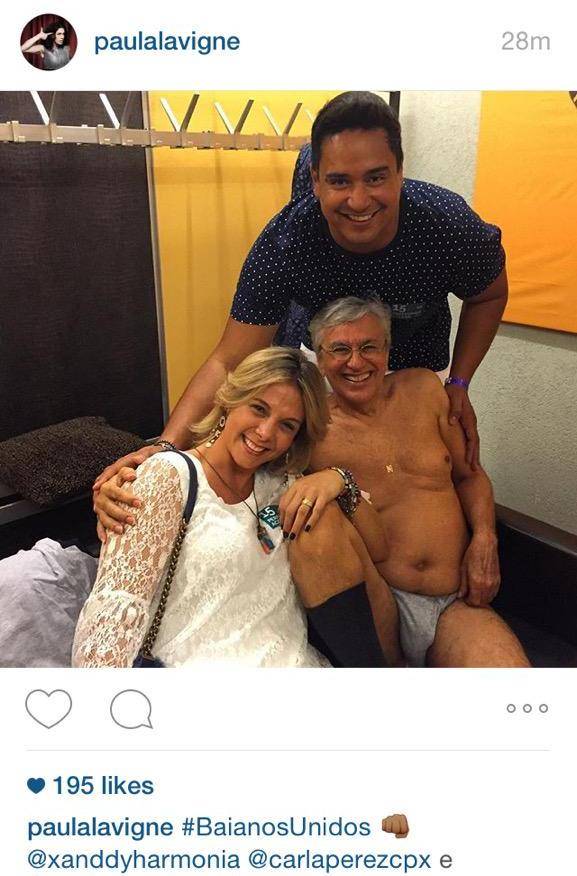 Caetano de cueca com Carla Perez e Xanddy? Sim, esta foto existe (e está bombando na internet)