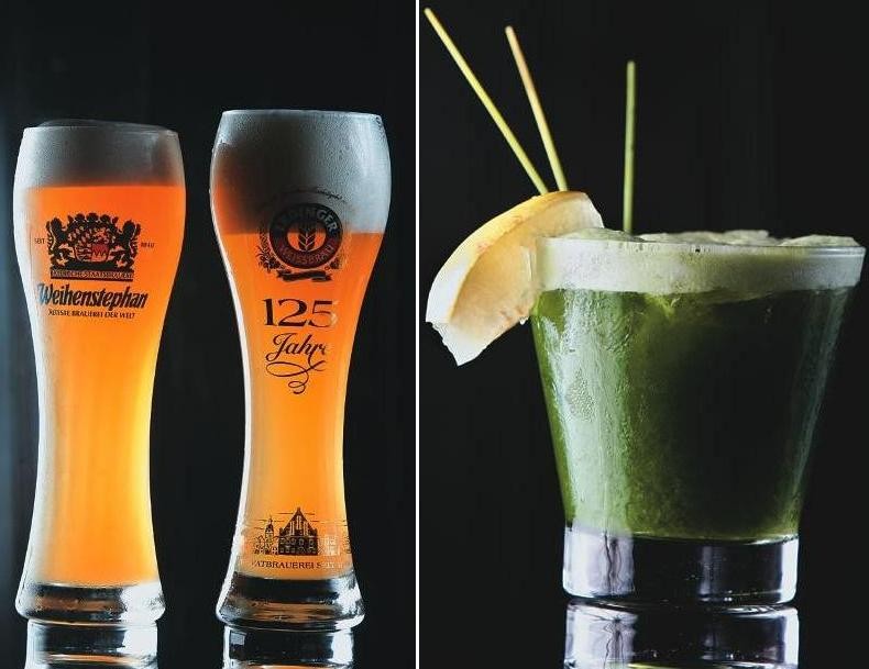 Aposta nas bebidas: os chopes alemães Weihenstephaner e Erdinger e a caipirinha que leva couve