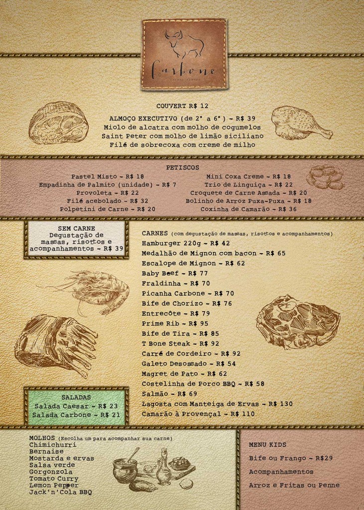 cardápio do Carbone