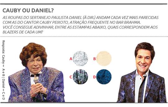 Cauby e Daniel adotam figurinos parecidos: descobra quais são as estampas de cada um