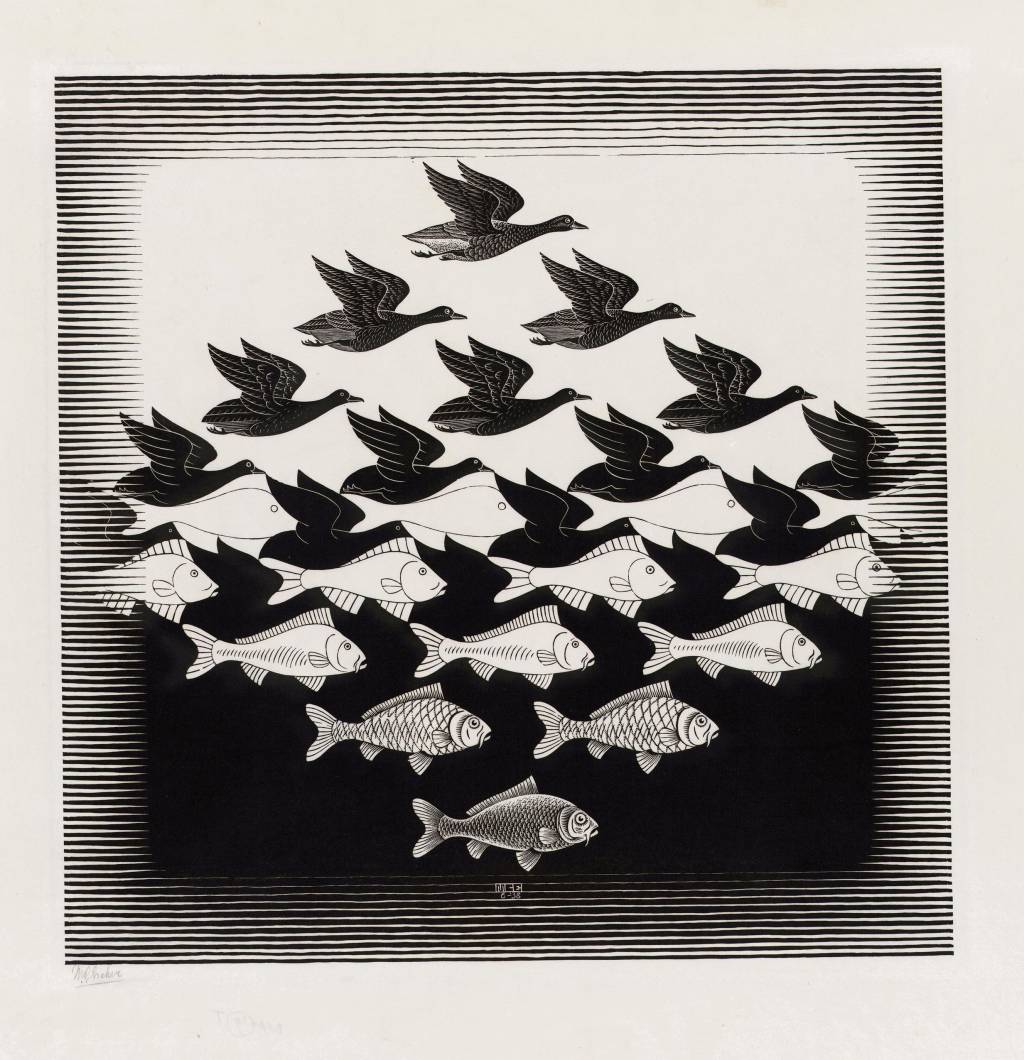 Xilogravura: Céu e Água I, de 1938 Xilogravura: Céu e Água I, de 1938