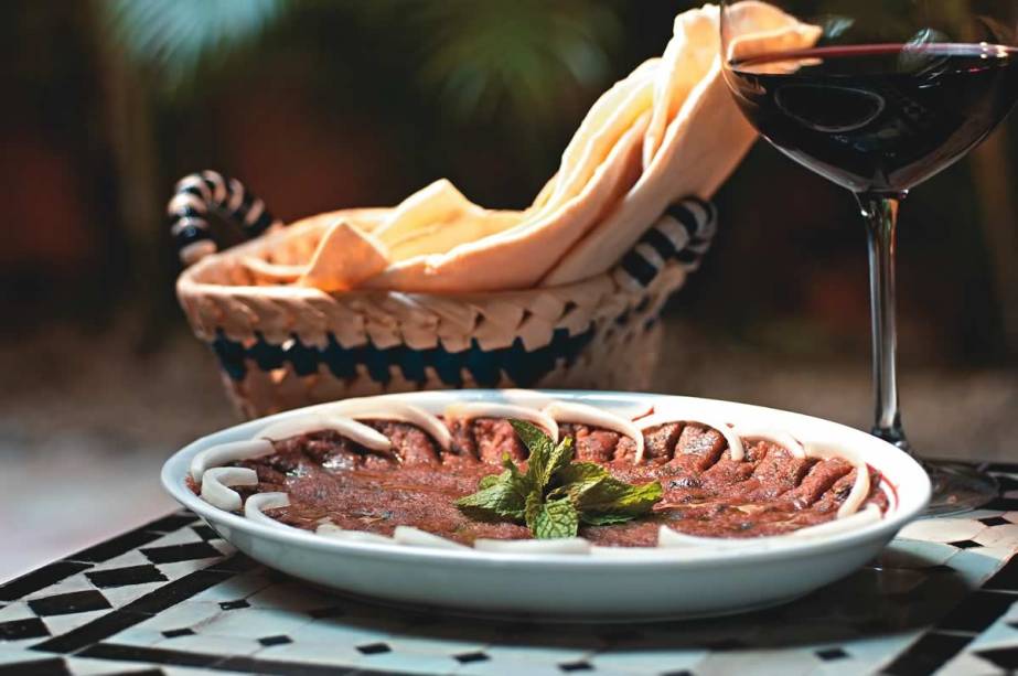 Quibe cru do árabe Chez Nohad: o prato faz parte do rodízio e pode ser pedido à la carte Quibe cru do árabe Chez Nohad: o prato faz parte do rodízio e pode ser pedido à la carte