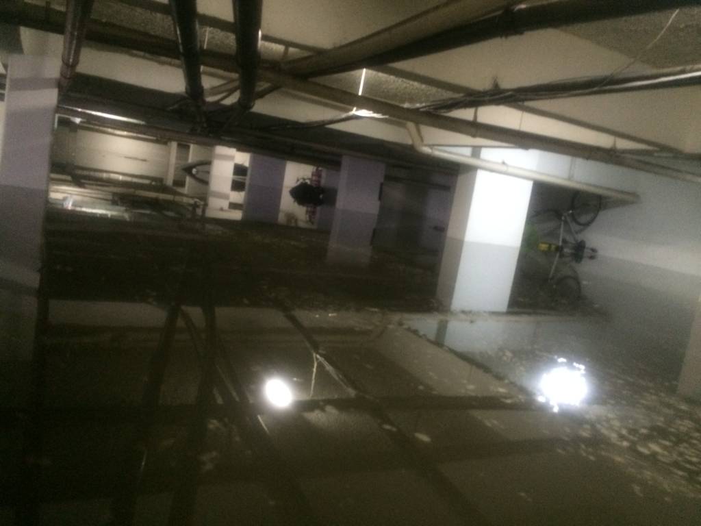 Vídeo: chuva deixa carros submersos em garagem de condomínio em Santos