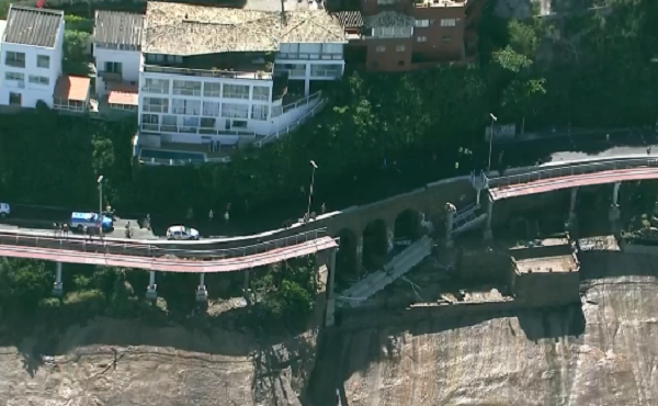 Ciclovia inaugurada em janeiro desaba