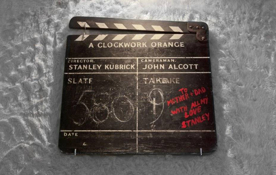 Claquete usada nas gravações de Laranja Mecânica Claquete usada nas gravações de Laranja Mecânica