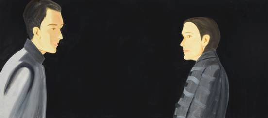 Tela de Alex Katz: série atual trabalha retratos em fundo negro