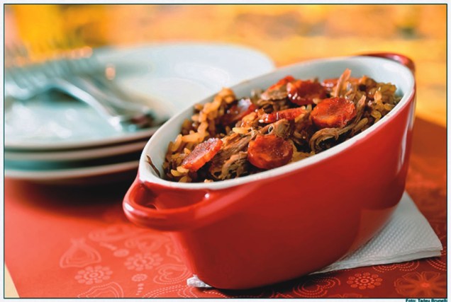 Arroz de pato: uma das sugestões de prato principal do menu individual do português Da Terrinha Arroz de pato: uma das sugestões de prato principal do menu individual do português Da Terrinha