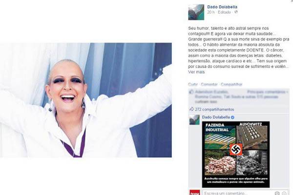 Dado Dolabella provoca polêmica em post sobre a morte de Betty Lago