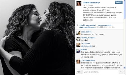 Daniela Mercury publica foto beijando a mulher em protesto contra Marco Feliciano